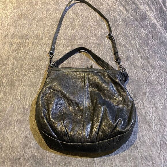 Margot NYhe Adelle Foldover Handbag in Soft Leather Black Boho - Picture 8 of 10